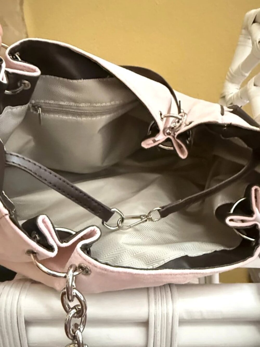 Y2K Haitus Studio Pink Gothic Vintage Tote Shoulder Bag NWOT - Picture 10 of 13